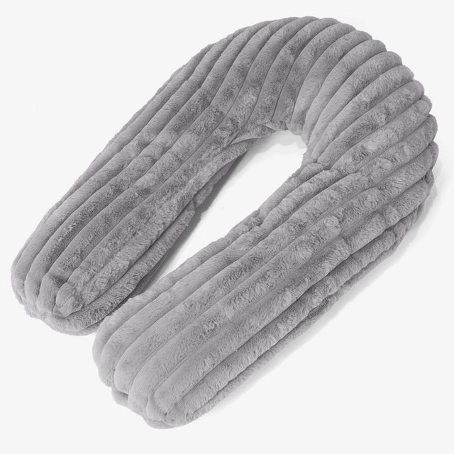 Oreiller Câlin - Velours Côtelé Ultra Pelucheux Gris 01
