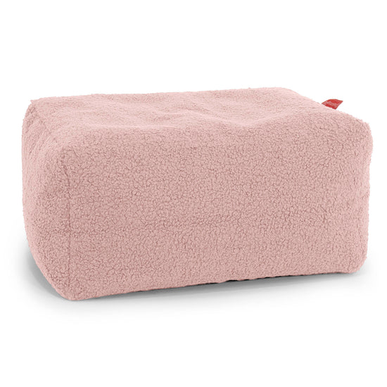 Petit Repose Pied - Bouclé Rose 01