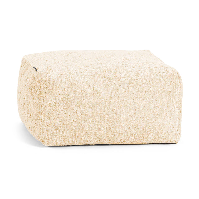 Petit Repose Pied - Chenille Luxe Ivoire 01