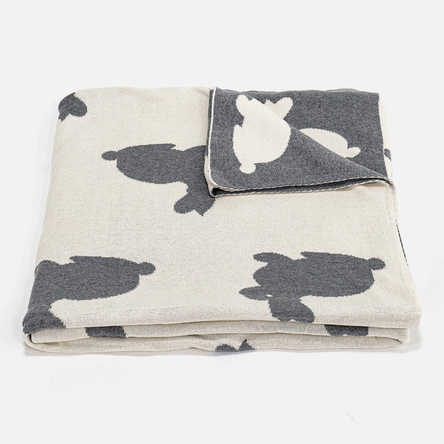 Couverture / Plaid Enfant - Tricoté Lapin 04