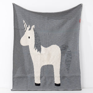 Couverture / Plaid Enfant - Tricoté Licorne Solo