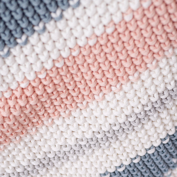 Couverture / Plaid - Tricoté Rayure Pastel Fabric Close-up Image