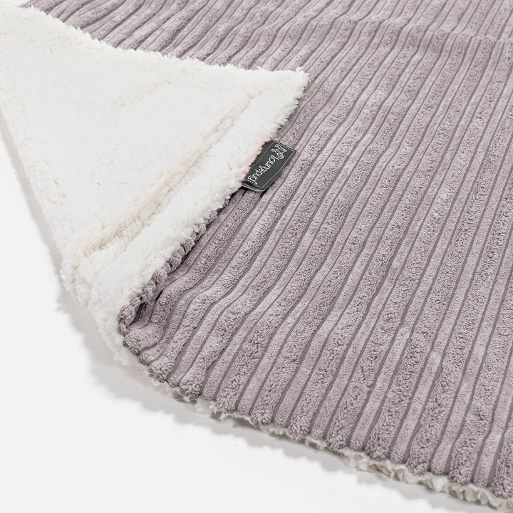 Plaid / Couverture Sherpa - Côtelé Gris Argent 01