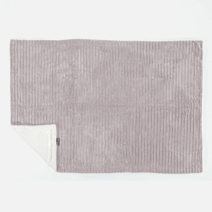 Plaid / Couverture Sherpa - Côtelé Gris Argent 03