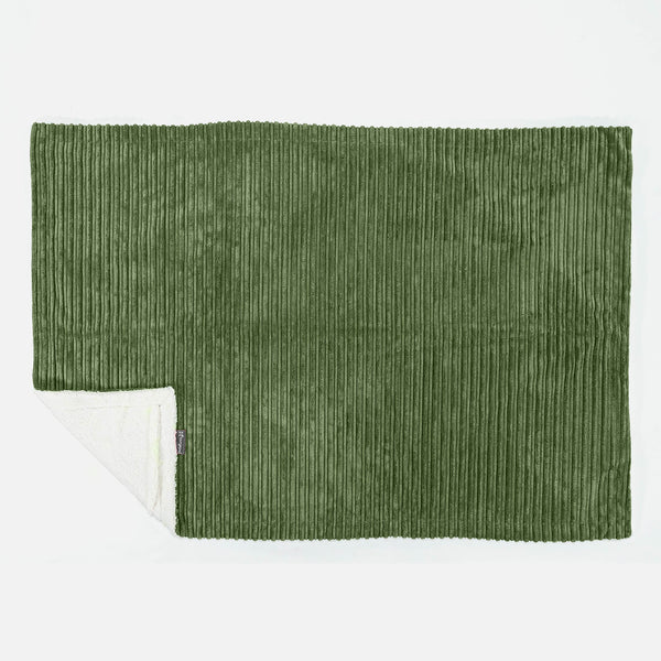 Plaid / Couverture Sherpa - Côtelé Vert Forêt 01
