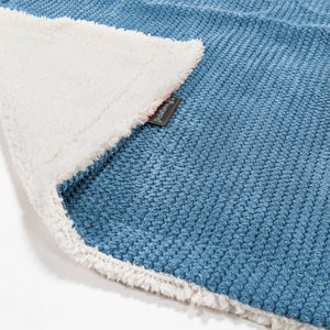 Plaid / Couverture Sherpa - Pompon Bleu Ciel