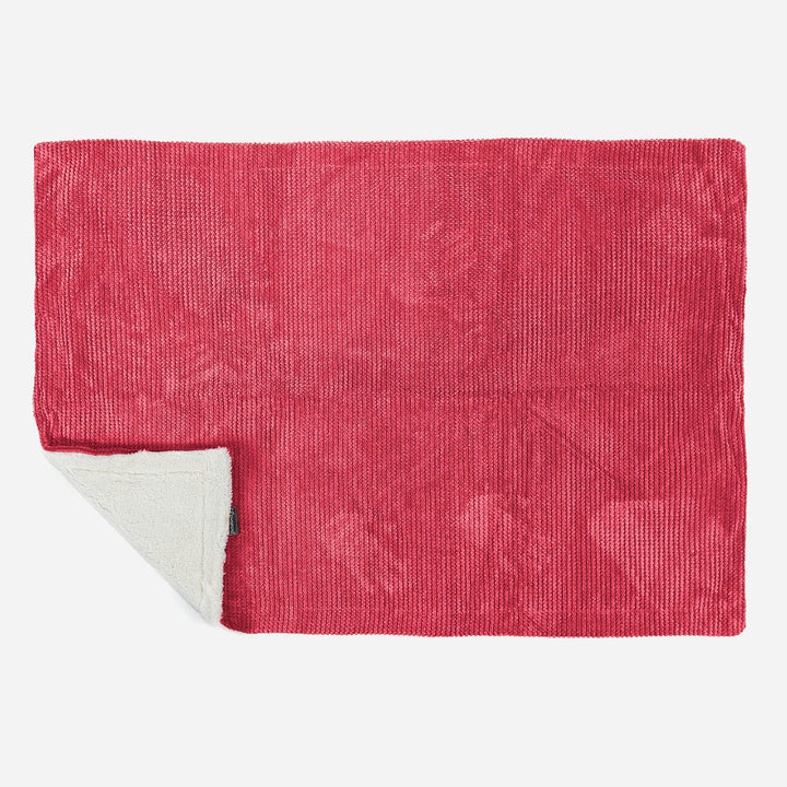 Plaid / Couverture Sherpa - Pompon Rouge pastel 03