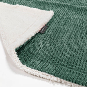 Plaid / Couverture Sherpa - Pompon Vert Mousse