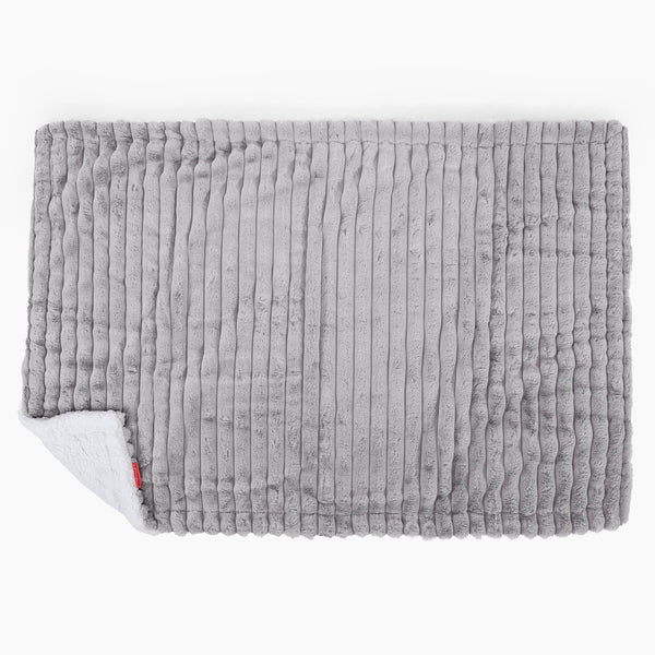 Plaid / Couverture Sherpa - Velours Côtelé Ultra Pelucheux Gris 01