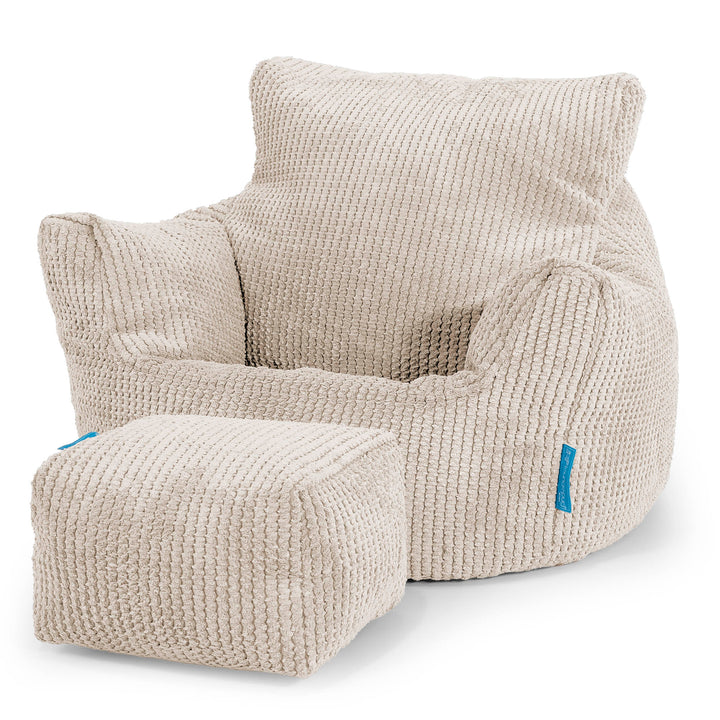 Fauteuil Pouf Bambin 1-3 ans - Pompon Crème 02