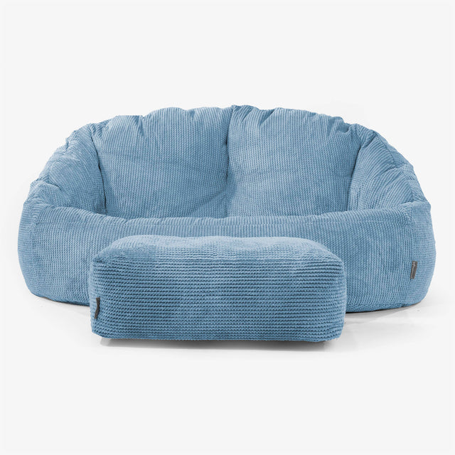 Pouf Canapé Bubble - Pompon Bleu Ciel 02