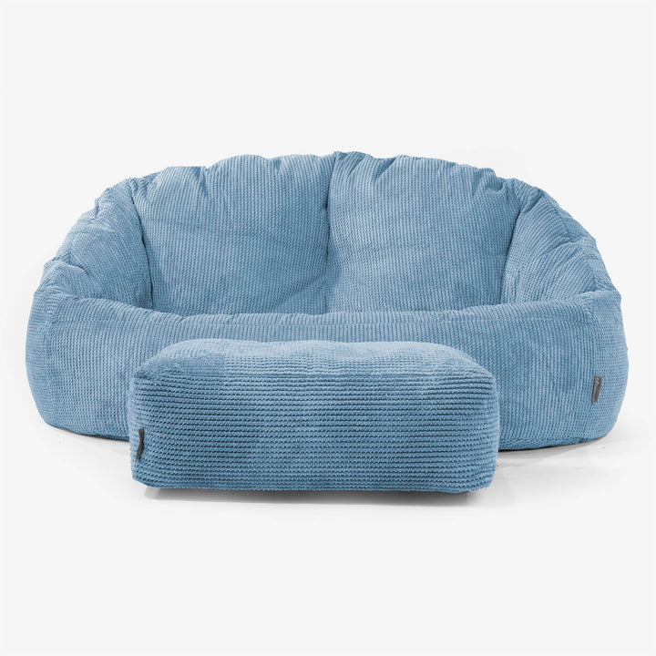 Pouf Canapé Bubble - Pompon Bleu Ciel 02