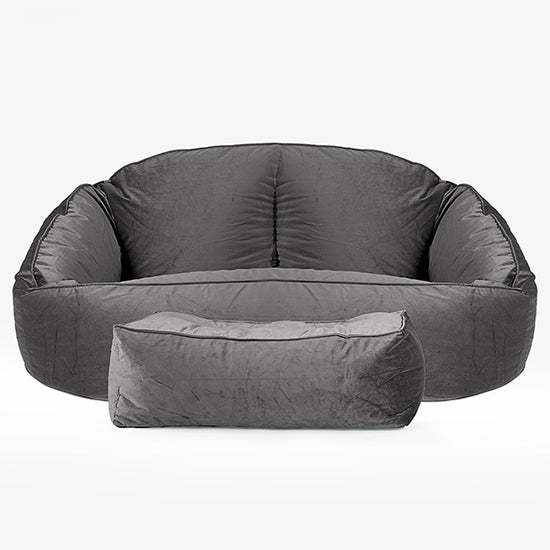 Pouf Canapé Bubble - Velours Anthracite 02