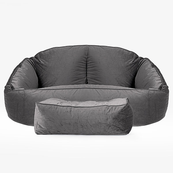 Pouf Canapé Bubble - Velours Anthracite 01