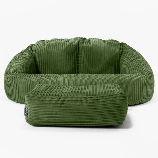 Pouf Canapé Bubble - Côtelé Vert Forêt 02