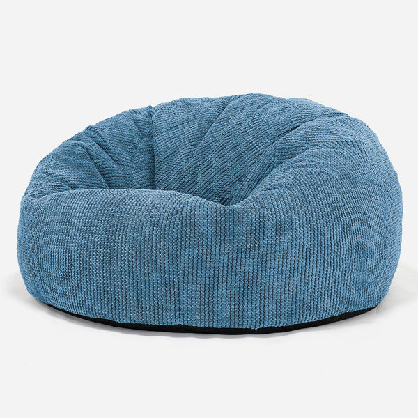 Pouf Canapé Classique - Pompon Bleu Ciel 01