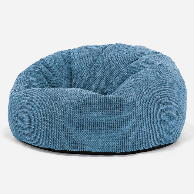 Pouf Canapé Classique - Pompon Bleu Ciel 01