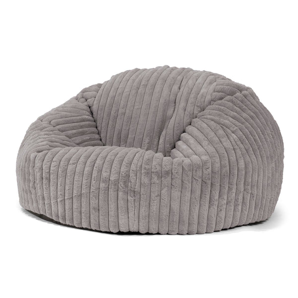 Pouf Canapé Classique - Velours Côtelé Ultra Pelucheux Gris 01
