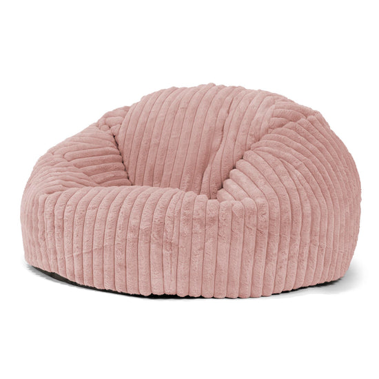 Pouf Canapé Classique - Velours Côtelé Ultra Pelucheux Rose Pastel 01