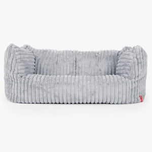 Pouf Canapé Ruben - Velours Côtelé Ultra Pelucheux Bleu Dragé