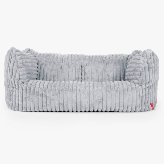 Pouf Canapé Ruben - Velours Côtelé Ultra Pelucheux Bleu Dragé 01