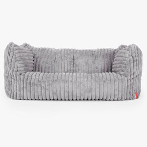 Pouf Canapé Ruben - Velours Côtelé Ultra Pelucheux Gris