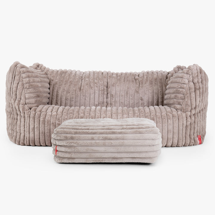 Pouf Canapé Ruben - Velours Côtelé Ultra Pelucheux Vison 02