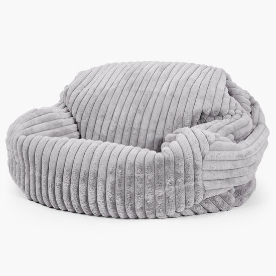 Pouf Canapé Sabine - Velours Côtelé Ultra Pelucheux Gris 01