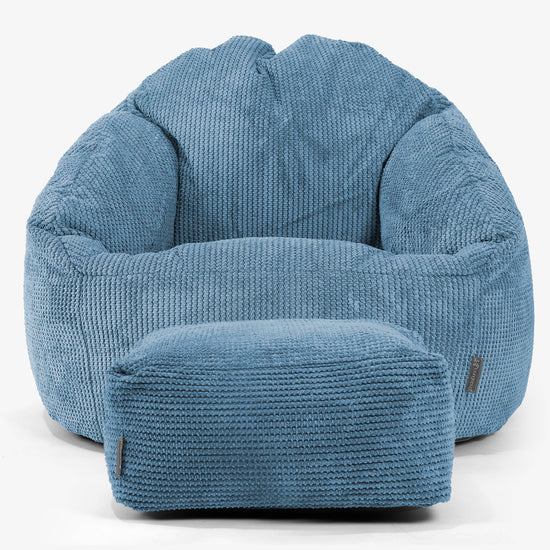 Pouf Chaise Bubble - Pompon Bleu Ciel 02