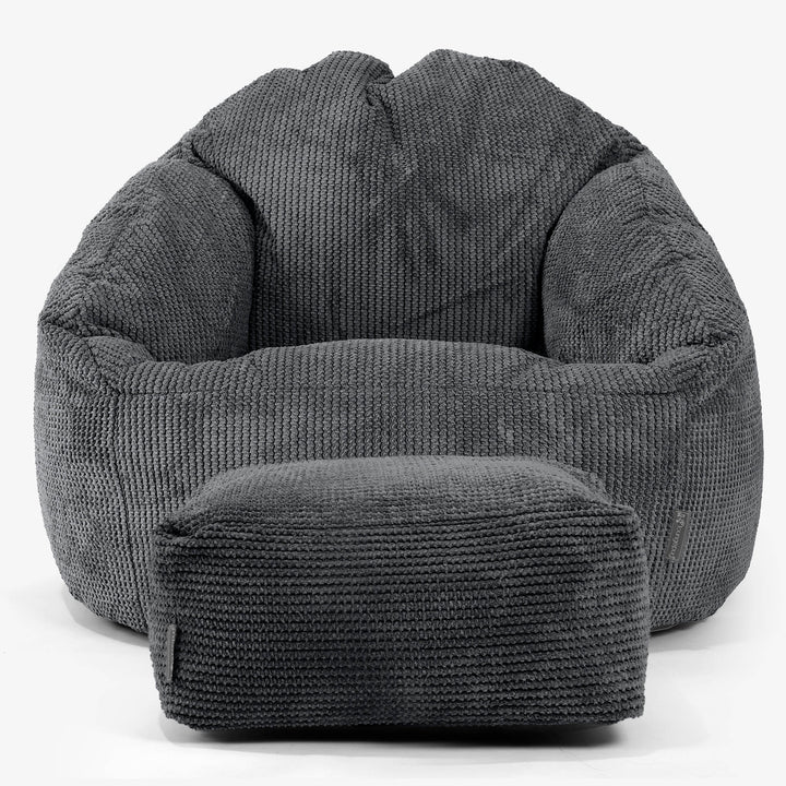 Pouf Chaise Bubble - Pompon Noir 02