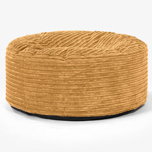 Pouf Design Rond - Côtelé Miel doré
