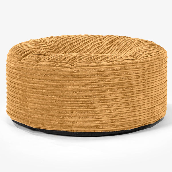 Pouf Design Rond - Côtelé Miel doré 01