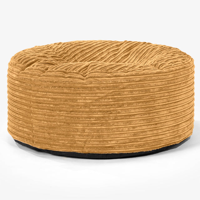 Pouf Design Rond - Côtelé Miel doré 01