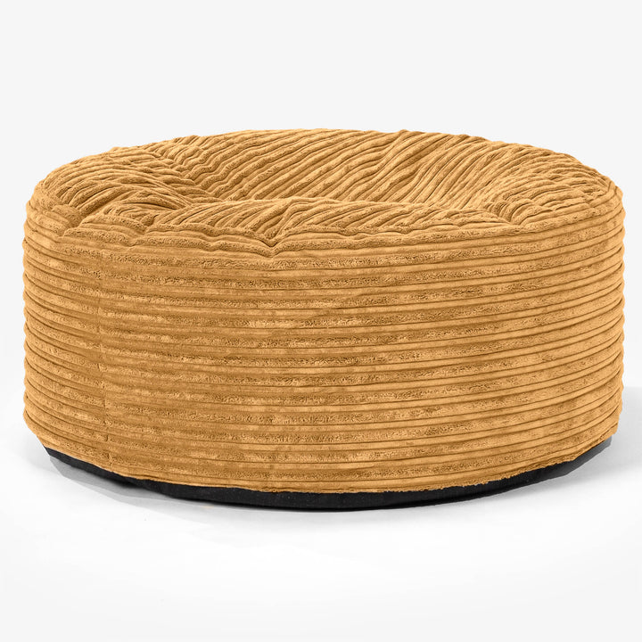Pouf Design Rond - Côtelé Miel doré 01