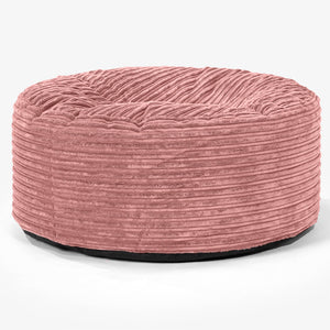 Pouf Design Rond - Côtelé Pêche