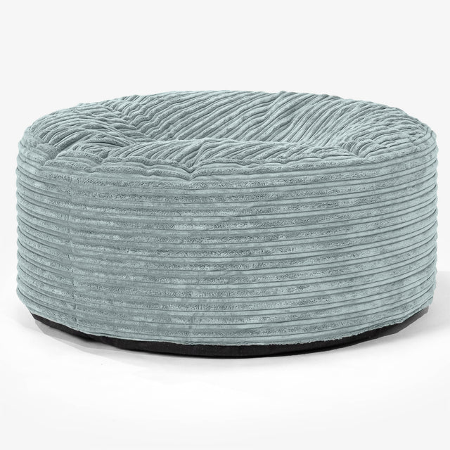 Pouf Design Rond - Côtelé Vert Menthe 01