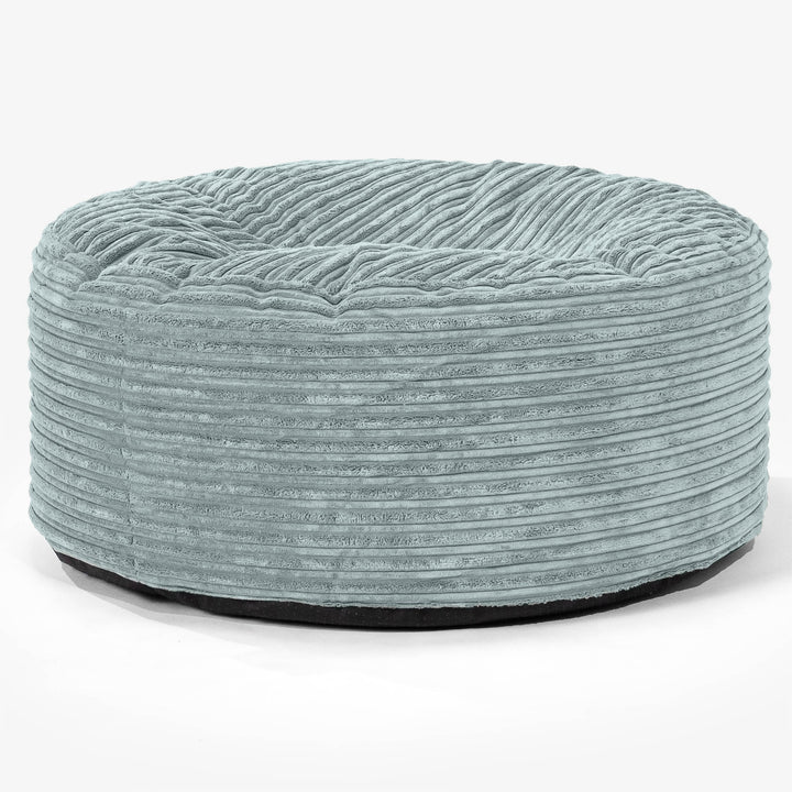 Pouf Design Rond - Côtelé Vert Menthe 01