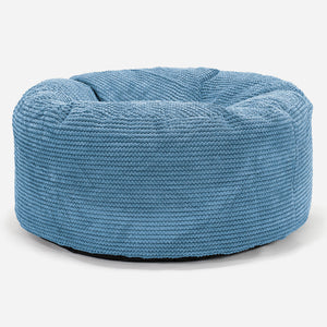 Pouf Design Rond - Pompon Bleu Ciel