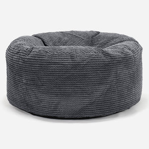 Pouf Design Rond - Pompon Noir