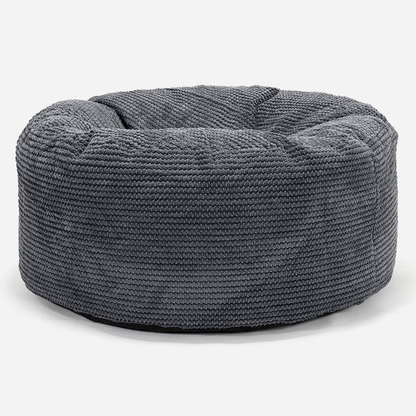Pouf Design Rond - Pompon Noir 01