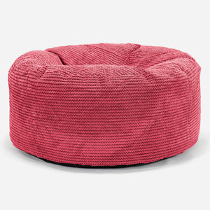 Pouf Design Rond - Pompon Rouge pastel