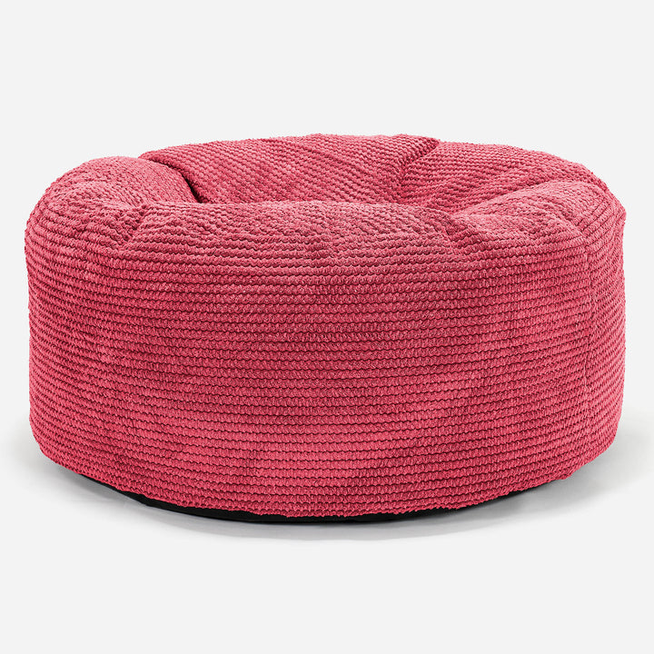 Pouf Design Rond - Pompon Rouge pastel 01
