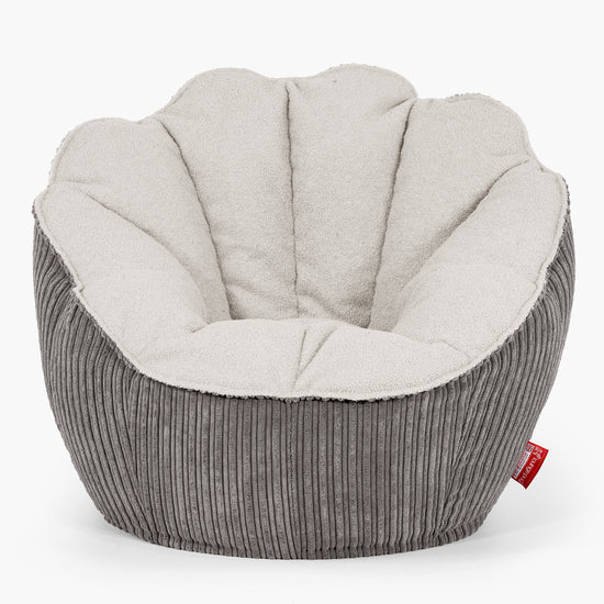 Pouf Fauteuil Natalia Sacco - Bouclé & Côtelé Anthracite 01