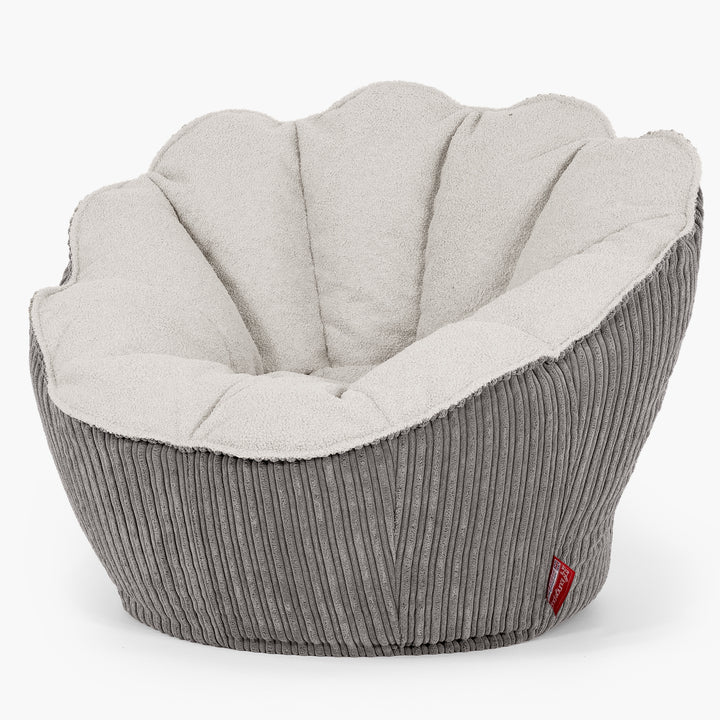 Pouf Fauteuil Natalia Sacco - Bouclé & Côtelé Anthracite 02