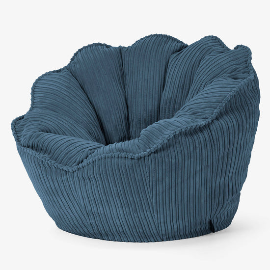 Pouf Fauteuil Natalia Sacco - Côtelé Bleu Marine 02