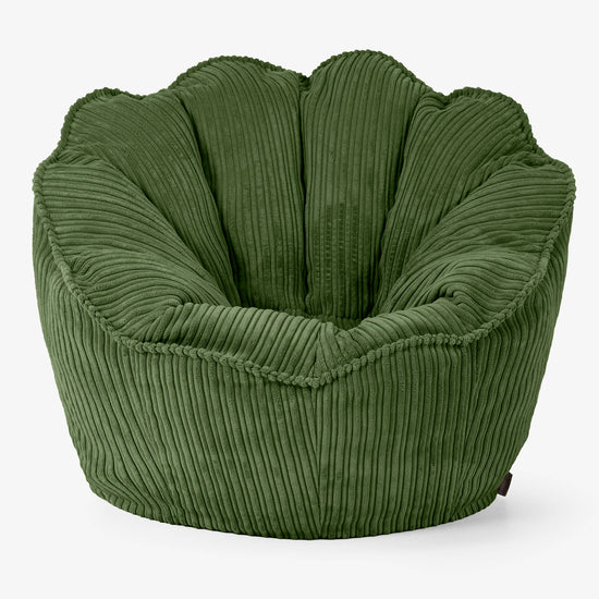 Pouf Fauteuil Natalia Sacco - Côtelé Vert Forêt 01