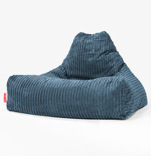 Pouf Fauteuil Relax - Côtelé Bleu Marine