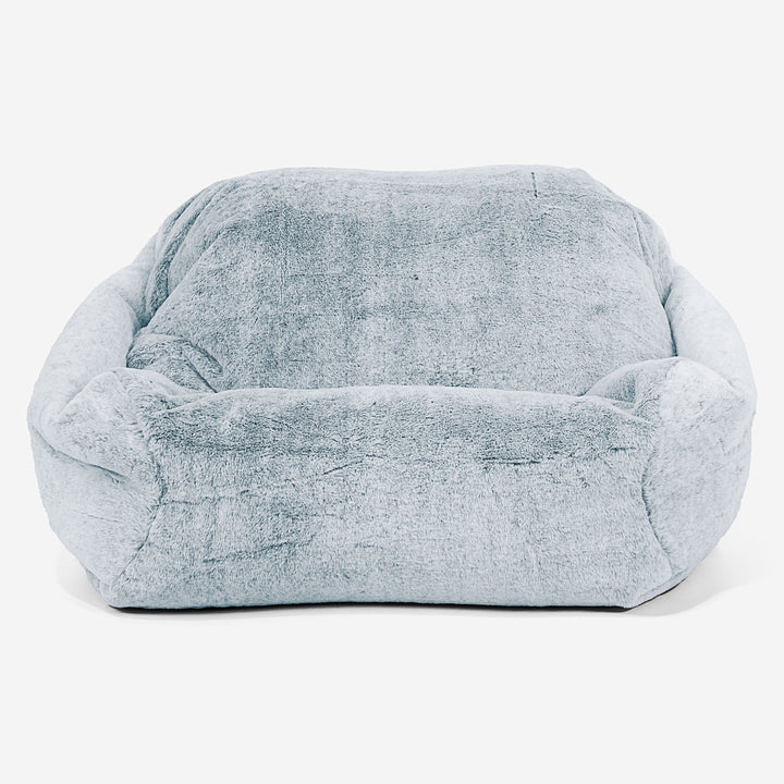 Pouf Fauteuil Sabine - Fausse Fourrure Lapin Bleu Pastel 02