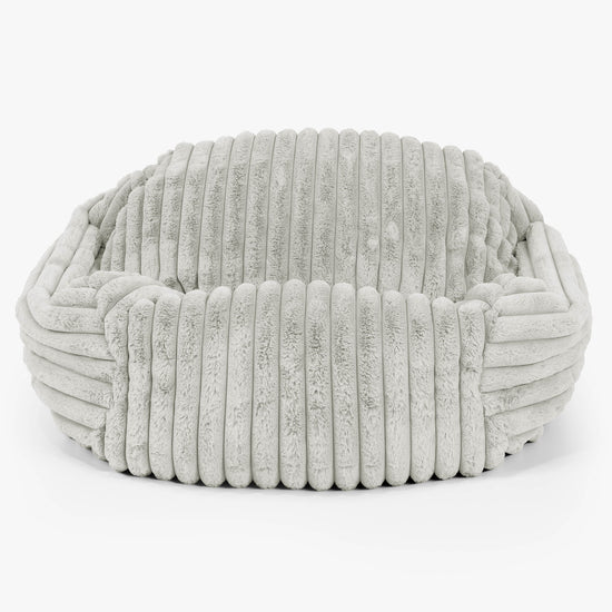 Pouf Fauteuil Sabine - Velours Côtelé Ultra Pelucheux Vert Sauge 02