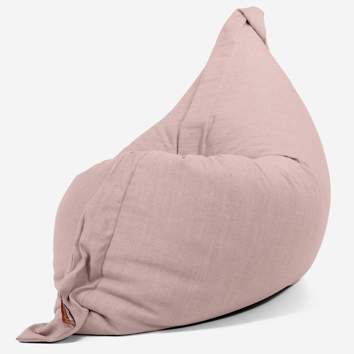 Pouf Géant XXL - Aspect Lin Rose 02